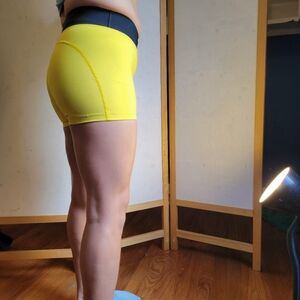 Virus M yellow compression shorts